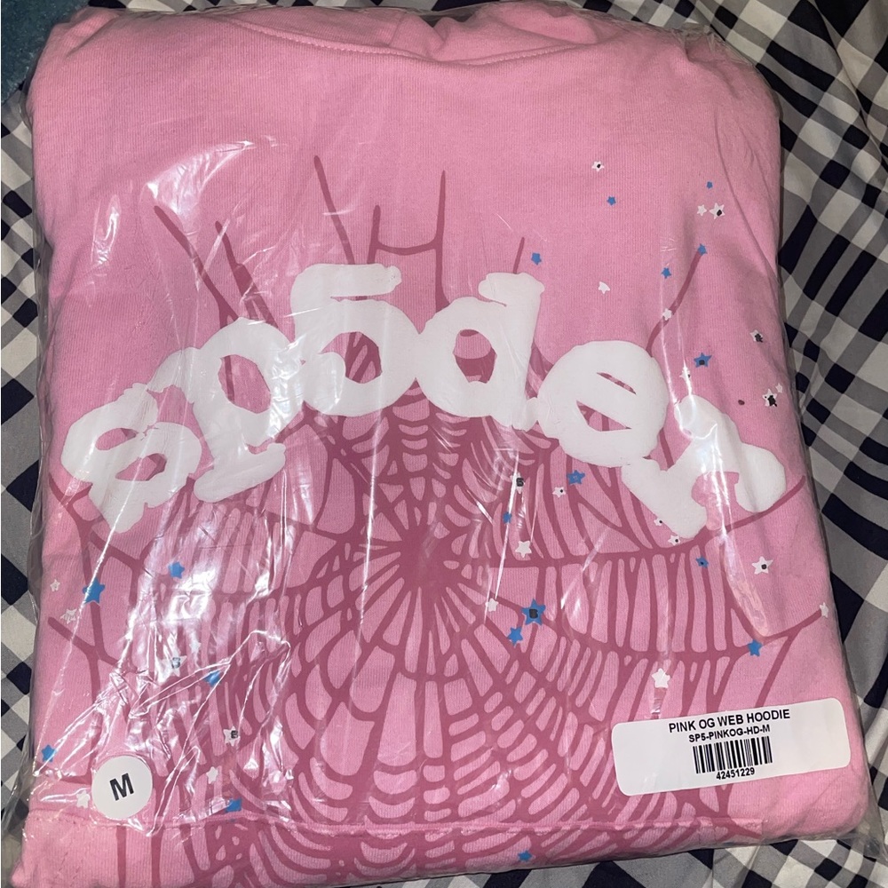 Sp5der Pink OG Hoodie Medium